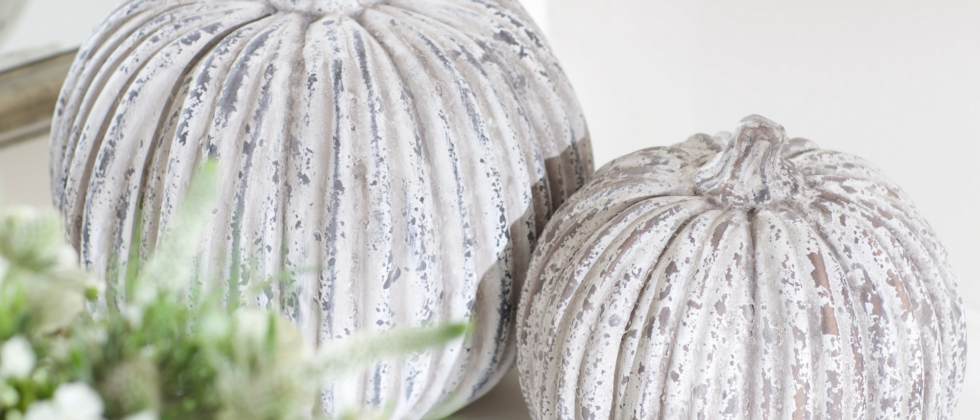 White decorative pumpkins