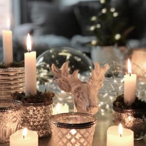 Christmas Fairylights and tea lights 