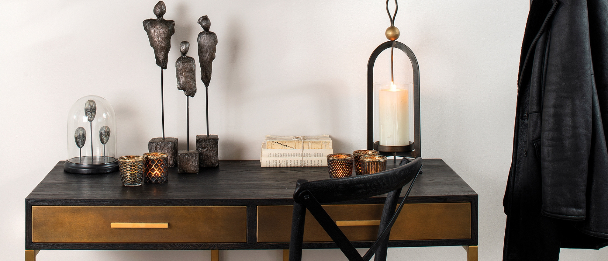 Desk with Shelves and ornaments