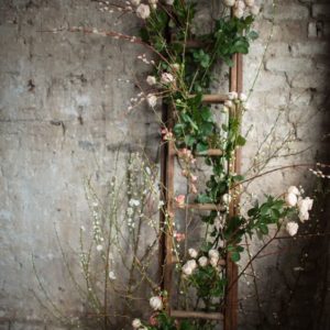 Rustic ladder with flowers