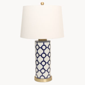 Blue and white ceramic lamp 