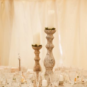 Wedding table decor with candles